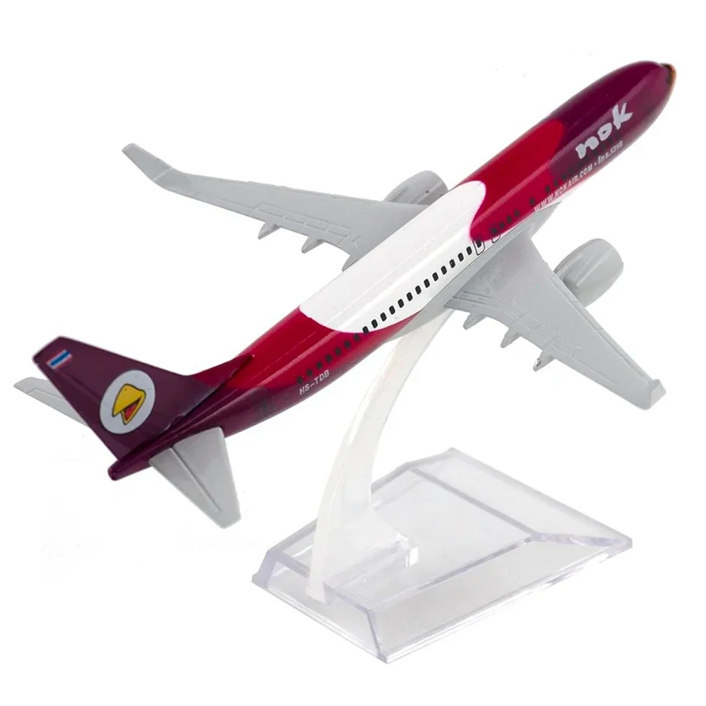

1/400 Scale Aircraft Boeing 737 Thailand Nok Air 16cm Alloy Airplane B737 Model Toy Children Gift for Collection Decoration