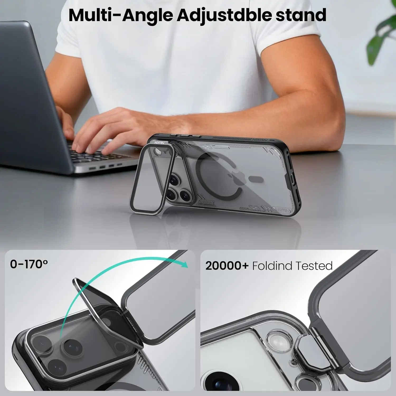 حافظة Nillkin المغناطيسية لهاتف iPhone 17 Pro Max، حماية كاملة للكاميرا، مادة شفافة غير صفراء قابلة للتحلل الحيوي #4