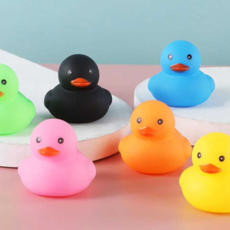 Baby Bath Toys Cute Little Yellow Duck Bath Toys Bathroom Bath Swimming Water Toys Soft Floating Rubber Duck Squeeze Sound Toys