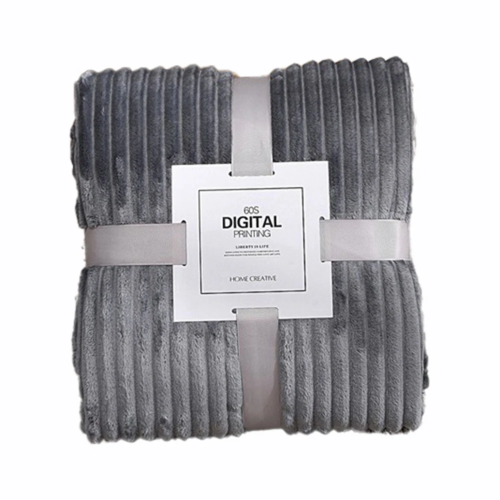 ABNQ Flannel Fleece Throw Blanket for Sofa Soft Blanket Solid Color Bedspread Plush Cover for Bed Gift,F