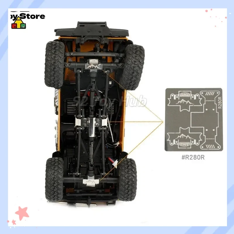 Piastra di Protezione Inferiore in Metallo Rcdream per Telaio e Assale, per Auto RC Crawler Fcx24m Camel Cup Defender Discovery Range Rover