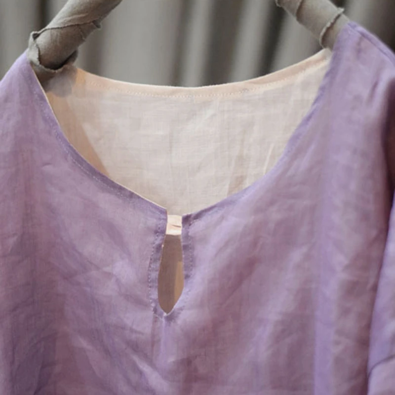 100% ramie feminino vestido casual novo 2025 primavera estilo vintage o pescoço cor sólida dupla camada solta vestidos longos femininos m1456