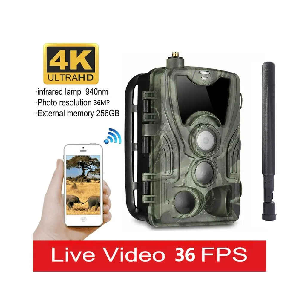 HC-801pro outdoor hunting camera 4K picture quality 4G support App online video wildlife observation camera