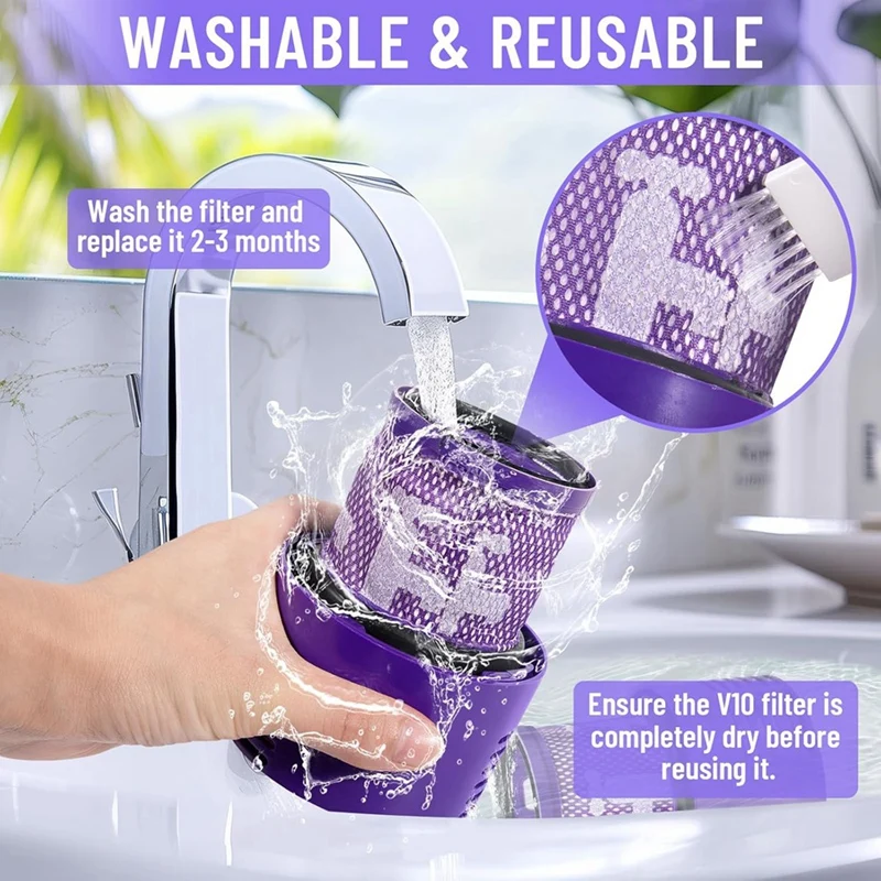 B58B-فلتر المكنسة الكهربائية لقطع غيار فلتر دايسون V10 SV12 Hepa، رقم الجزء 969082 -01