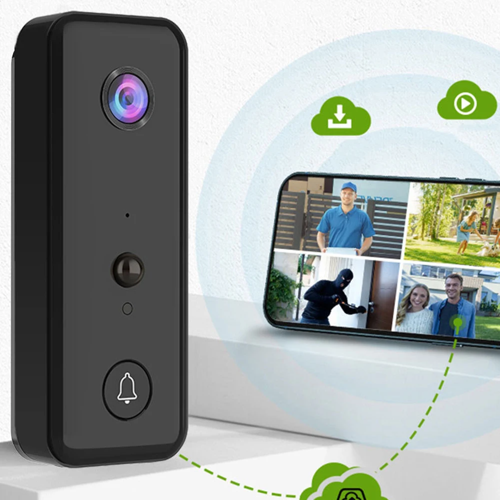 WiFi Smart Video Doorbell Camera Night Vision Wireless Visual Intercom Doorbell Intelligent Doorbell Indoor Outdoor Surveillance