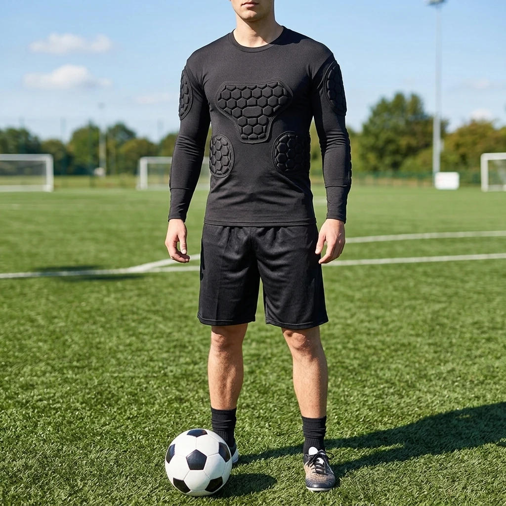 Professional goalkeeper armor uniforms football goalkeeper jerseys thicken EVA sponge elbow goalkeeper sports uniforms