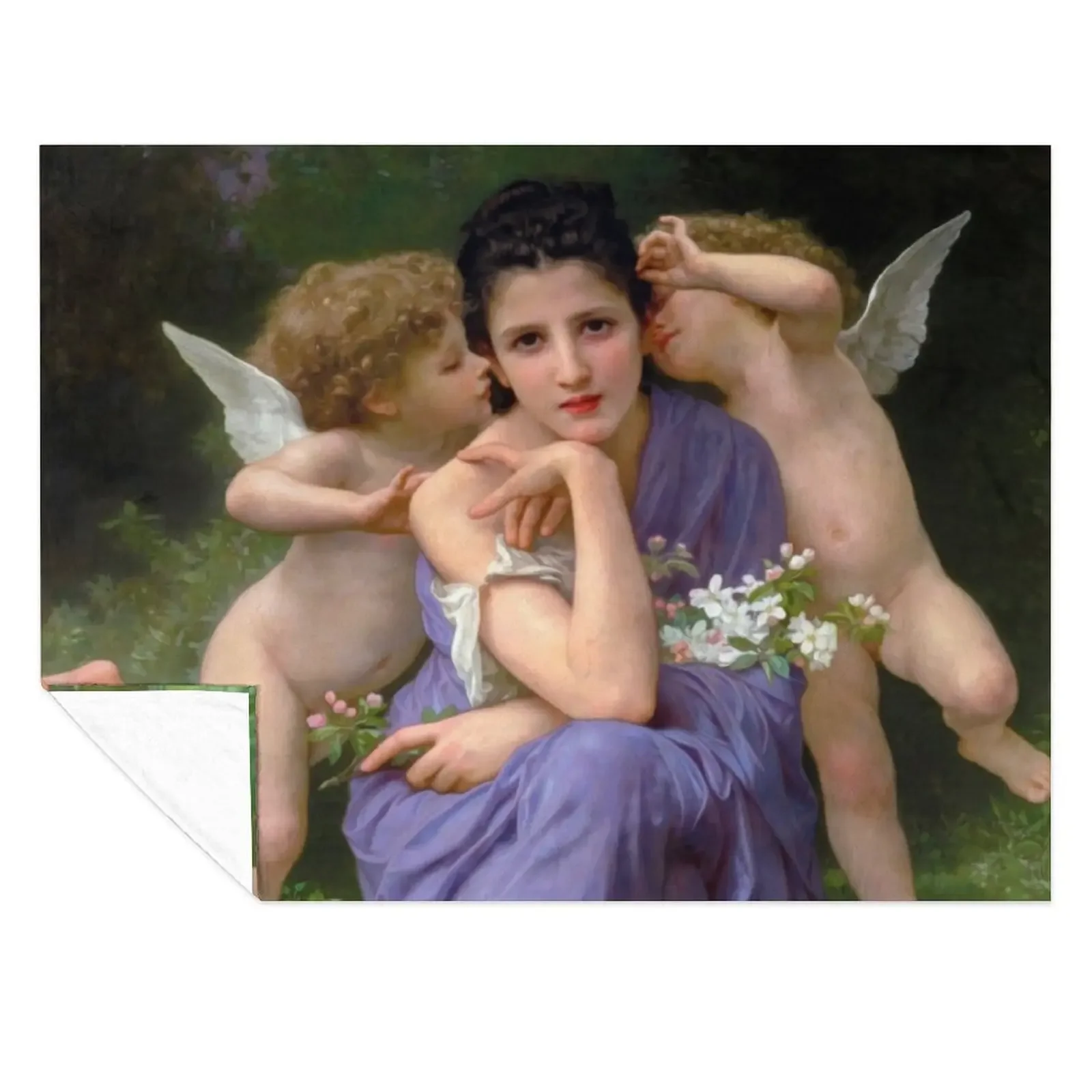 

Songs of Spring by Bouguereau Throw Blanket Plush Summer Beddings Heavy Camping Blankets