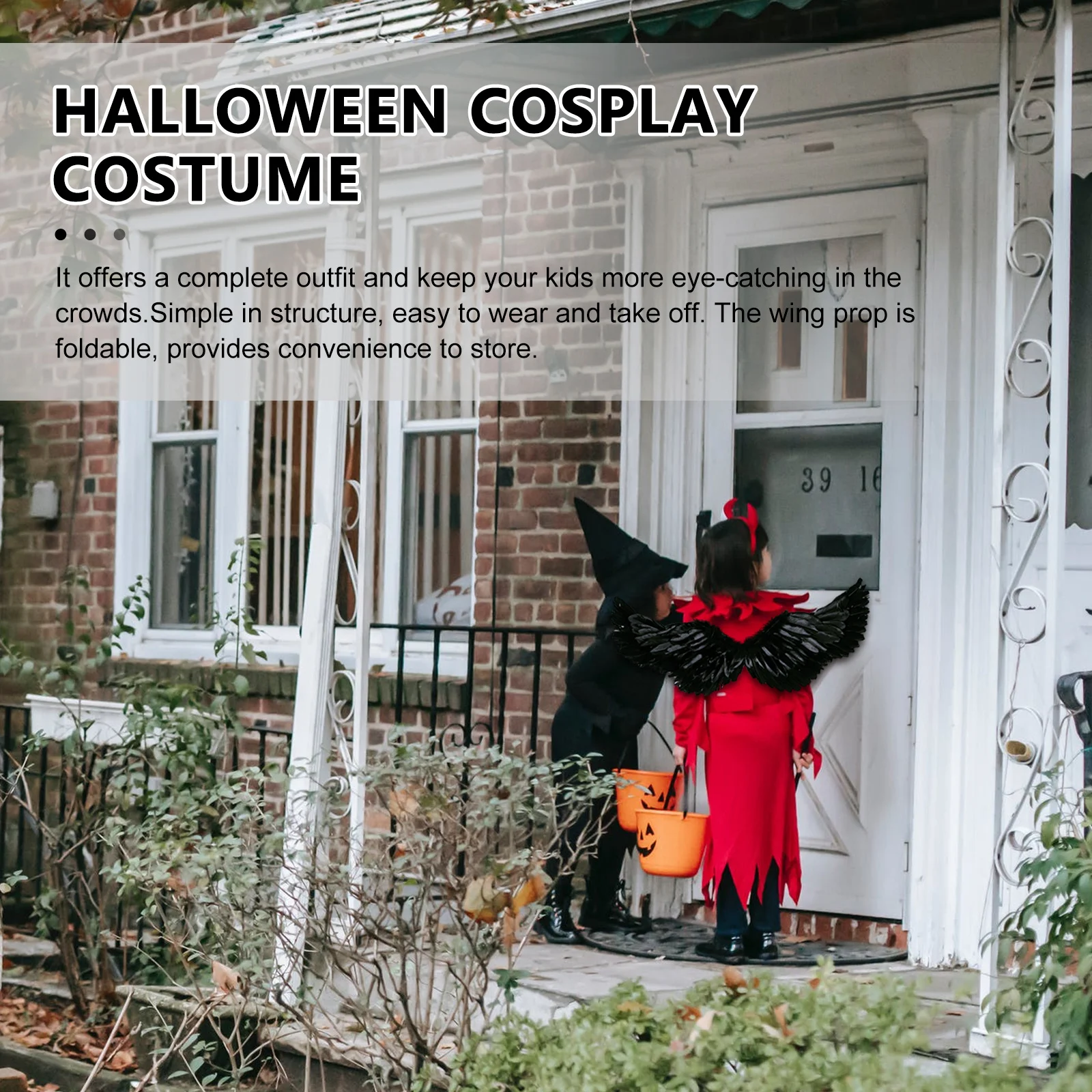 1 Juego de disfraz de diablo con alas para niños, traje de Cosplay para fiesta de Halloween, ropa de escenario, traje de juego de rol para niños, suministro para festivales