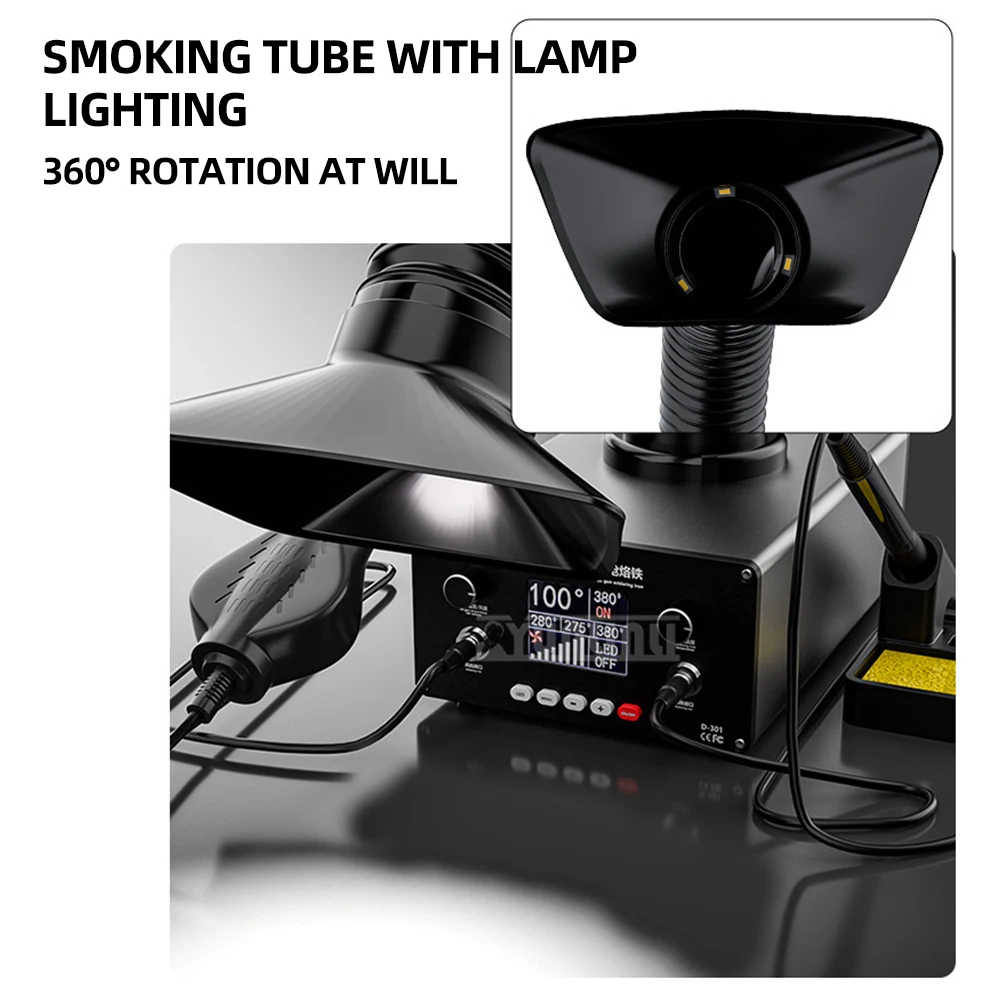 Multi-Functionalสูบบุหรี่อุณหภูมิคงที่Hot Air Gunหัวแร้งสําหรับการบํารุงรักษาเมนบอร์ดFast Temperature Rise