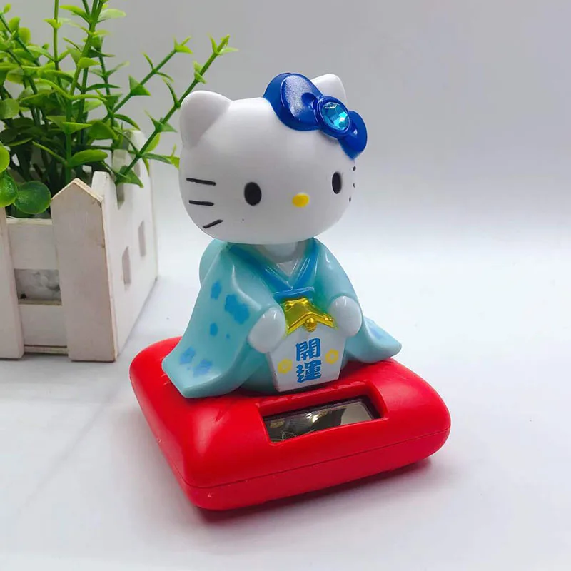 Sanrio Hello Kitty Cute Car Solar Slug Decorations Kawaii Desktop Home Accessories Car Dashboard Decoration Car Accessories Toys