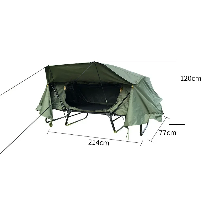 

Two-in-one outdoor camping folding single tent marching bed portable rainproof fishing tent