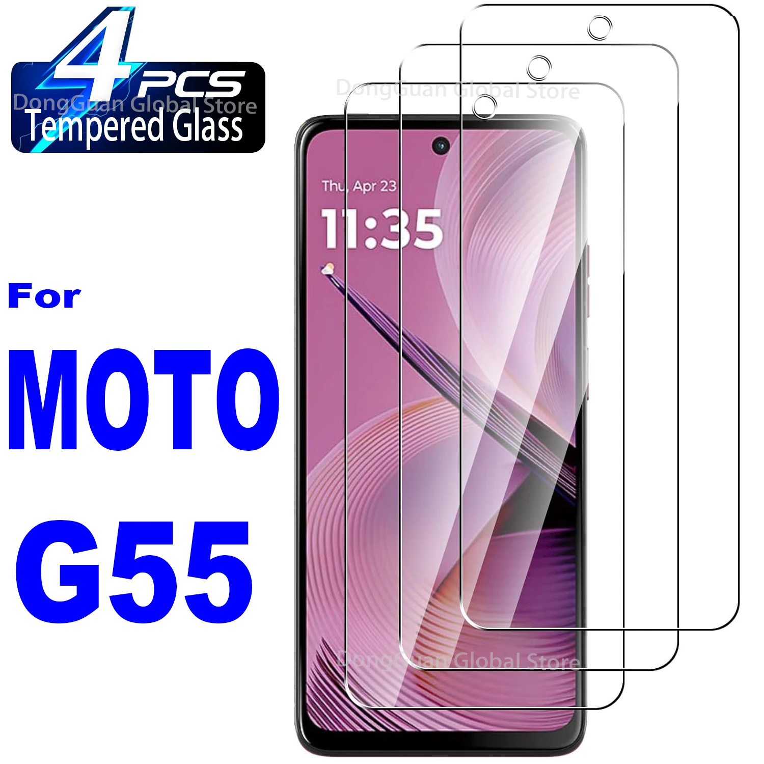 

1/4Pcs For Motorola MOTO G55 Tempered Glass Screen Protector Glass Film