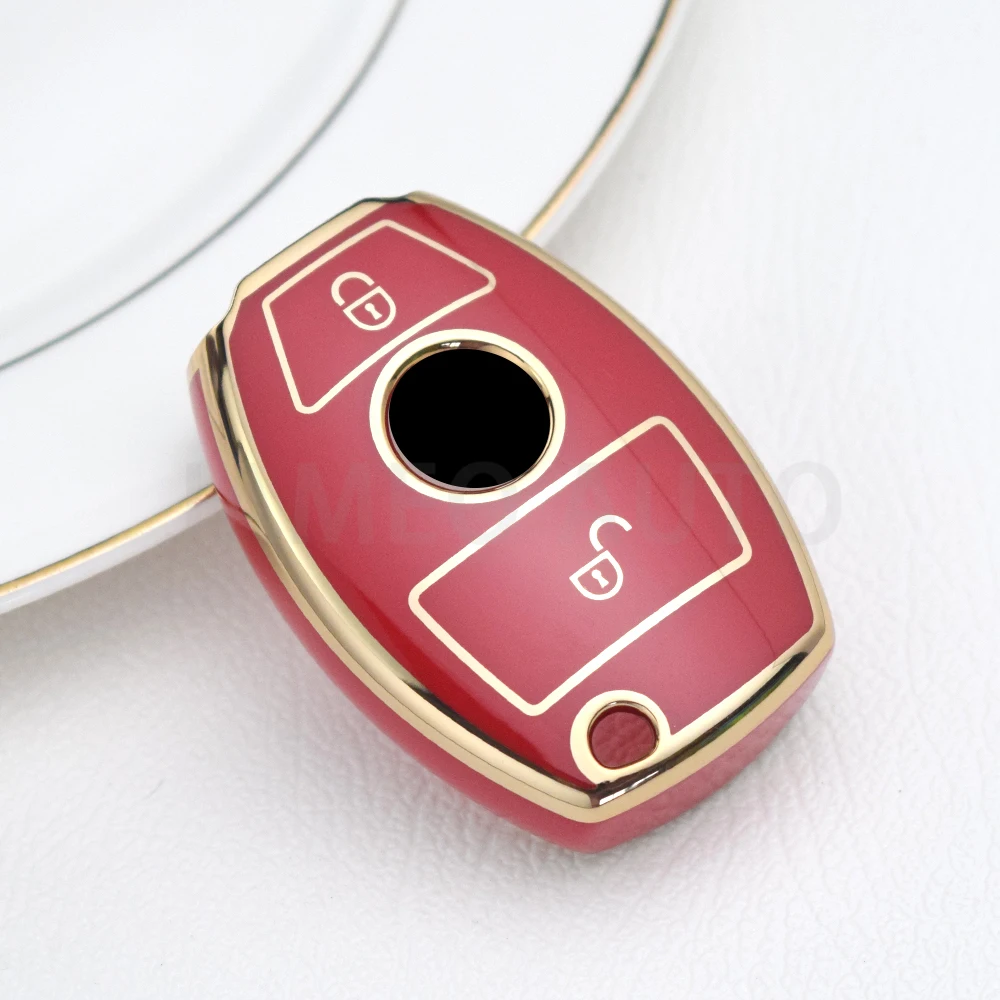 2 Buttons TPU Car Remote Key Case Cover Shell Fob for Mercedes Benz A B R G Class GLK GLA GLC GLR W204 W210 W176 W202 W463