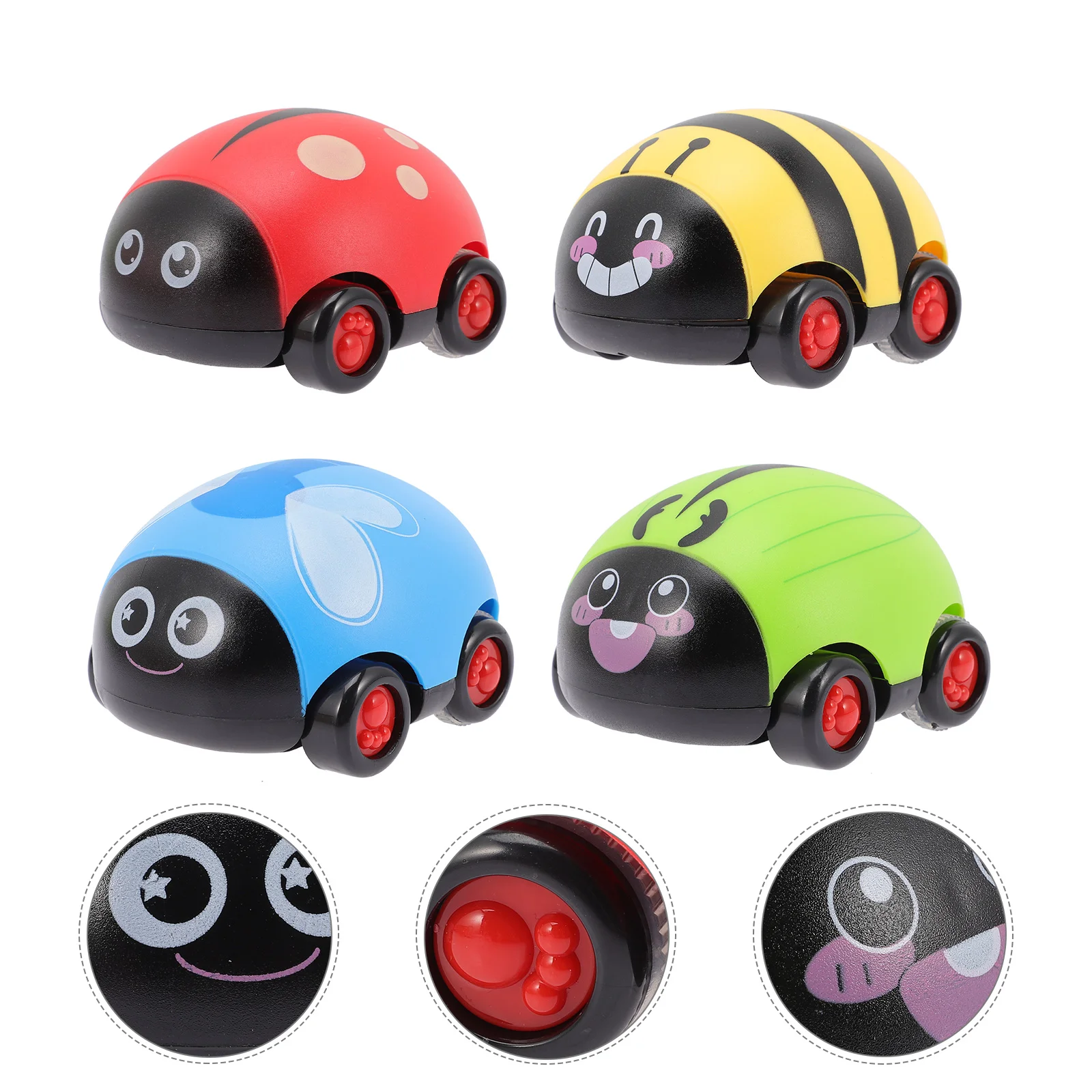 4 Pcs Insect Toy Car Mini Toys Pull Back Car Beetle Ladybug Dragonfly Toy Car For Party Bag Fillers Festive Supplies