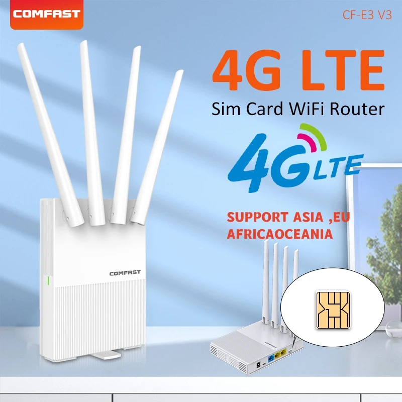 COMFAST Открытый маршрутизатор 4G LTE Модем 150 Мбит/с WiFi Слот для SIM-карты Маршрутизаторы CAT4 для IP-камеры/внешнего Wi-Fi Extender Repeater