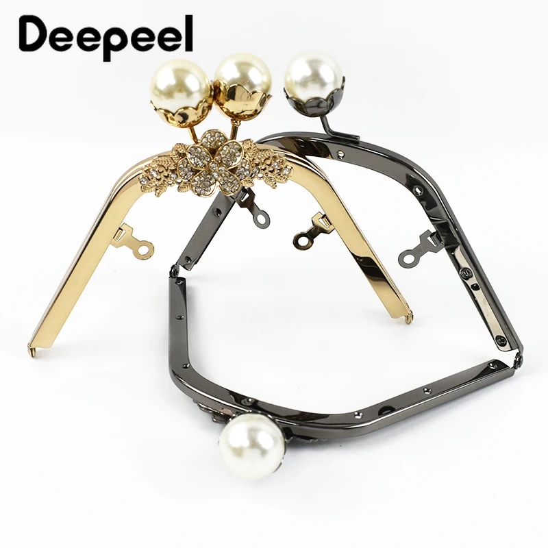 Deepeel 18cm Metal Purse Frame Kiss Clasp Bag Bead Head Handles Handbag Wallet Sewing Brackets Handle DIY Hardware Accessories