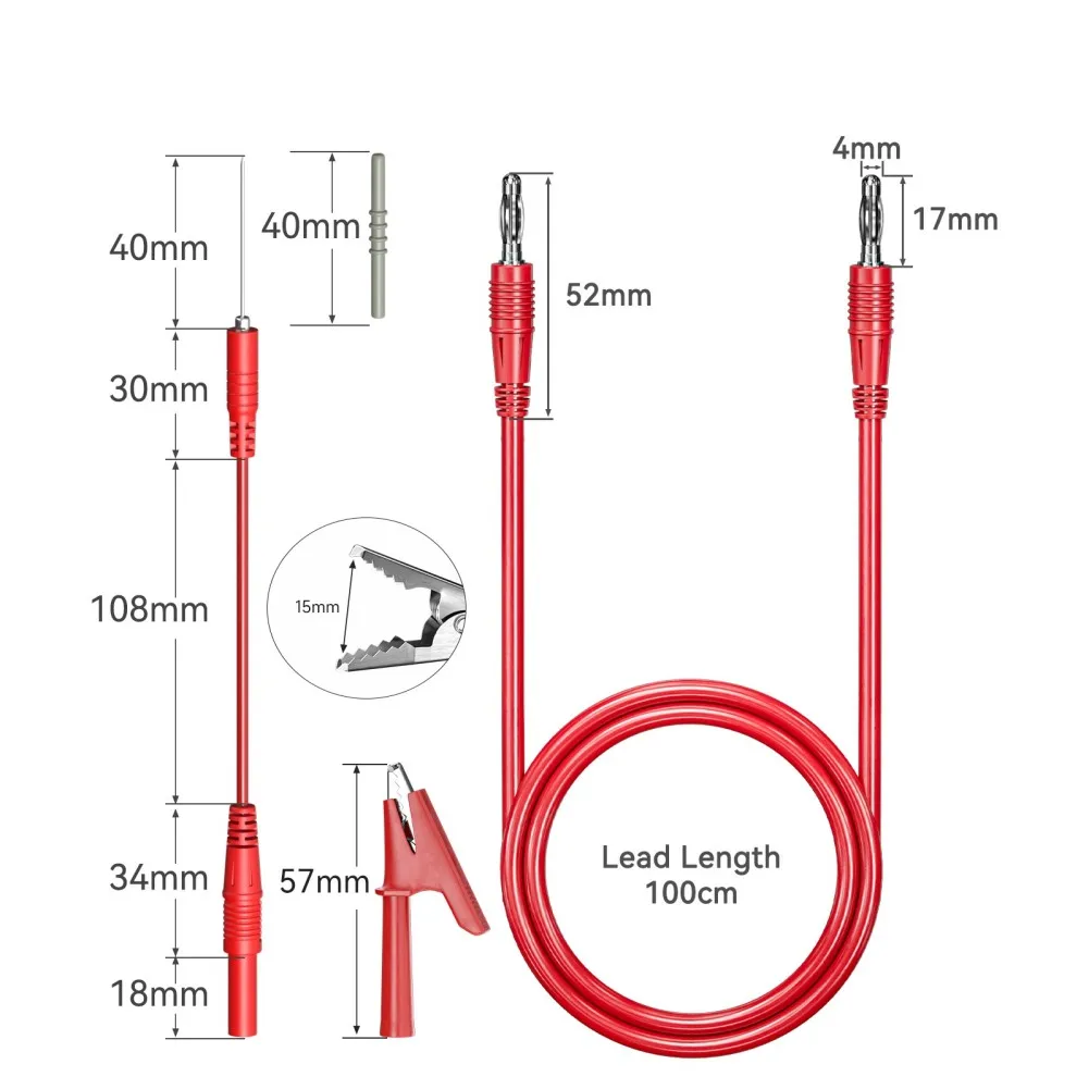 CKT017 4 Mm Banana Insert Test Wire Set Piercing Probes Crocodile Clips For Electrical Testing Multimeter Test Cable Line