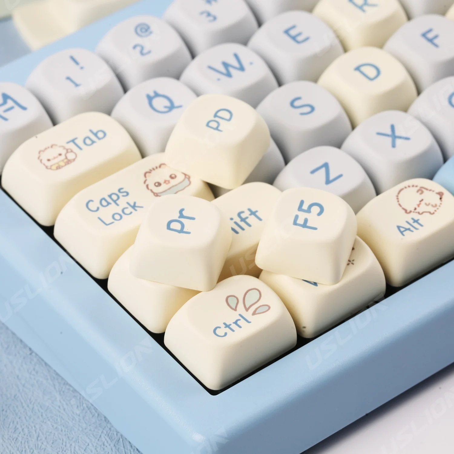 144 tasti LUCKY-Cute Kitten Theme MOA Keycap PBT Keycap sublimazione Custom Profile Key Cap per MX Switch Game tastiera meccanica