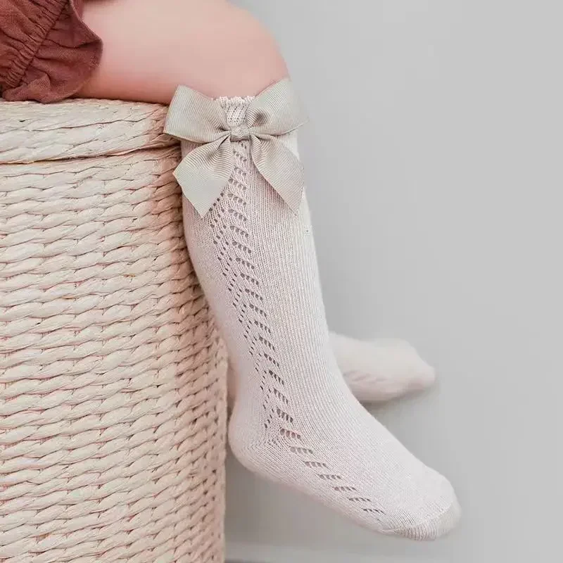 Newborn Socks Summer Thin Mesh Stitch Butterfly Knee High Sock Ins Spanish Cotton Hosiery Princess Skirt Item Baby Girl Socks