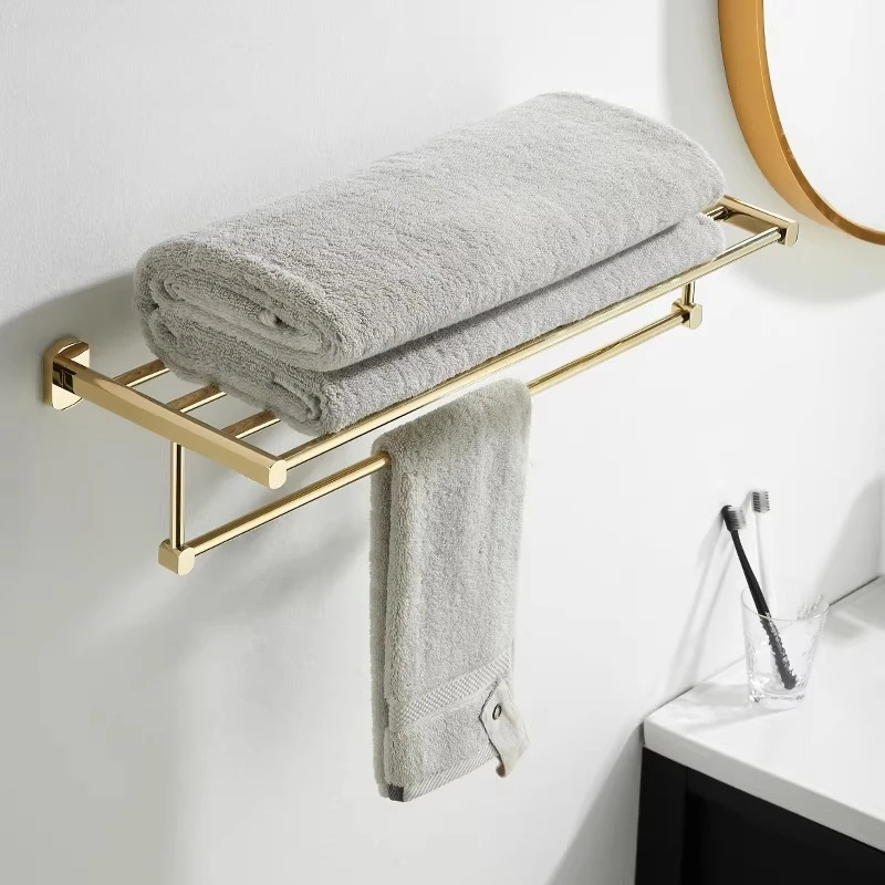 Towel Rack No Punching Bathroom Toilet Shelf Toilet Light Luxury Bathroom Five Pendants Bath Towel Rack