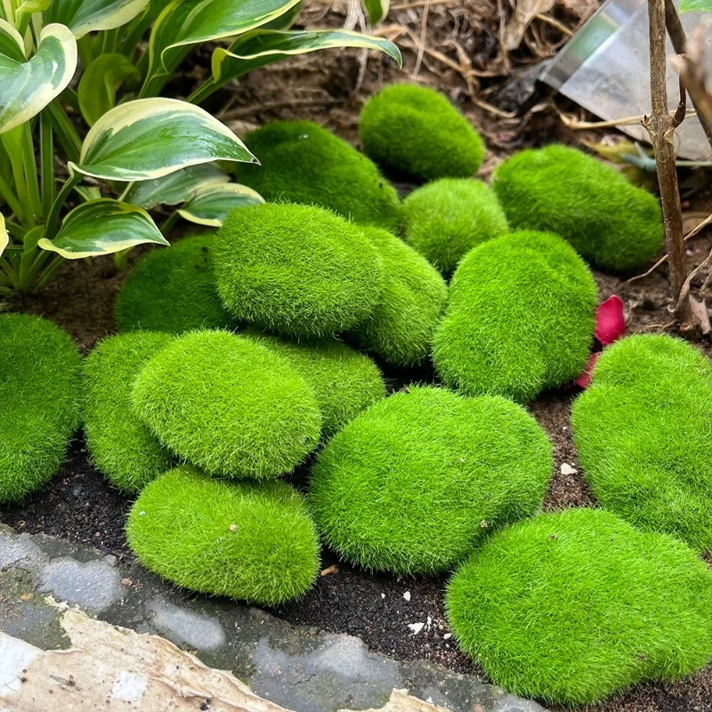 5/30pcs Simulation Moss Stone Artificial Moss Rocks Ball Fake Green Plant for DIY Crafts Fairy Garden Landscape Pot Decorations view 3