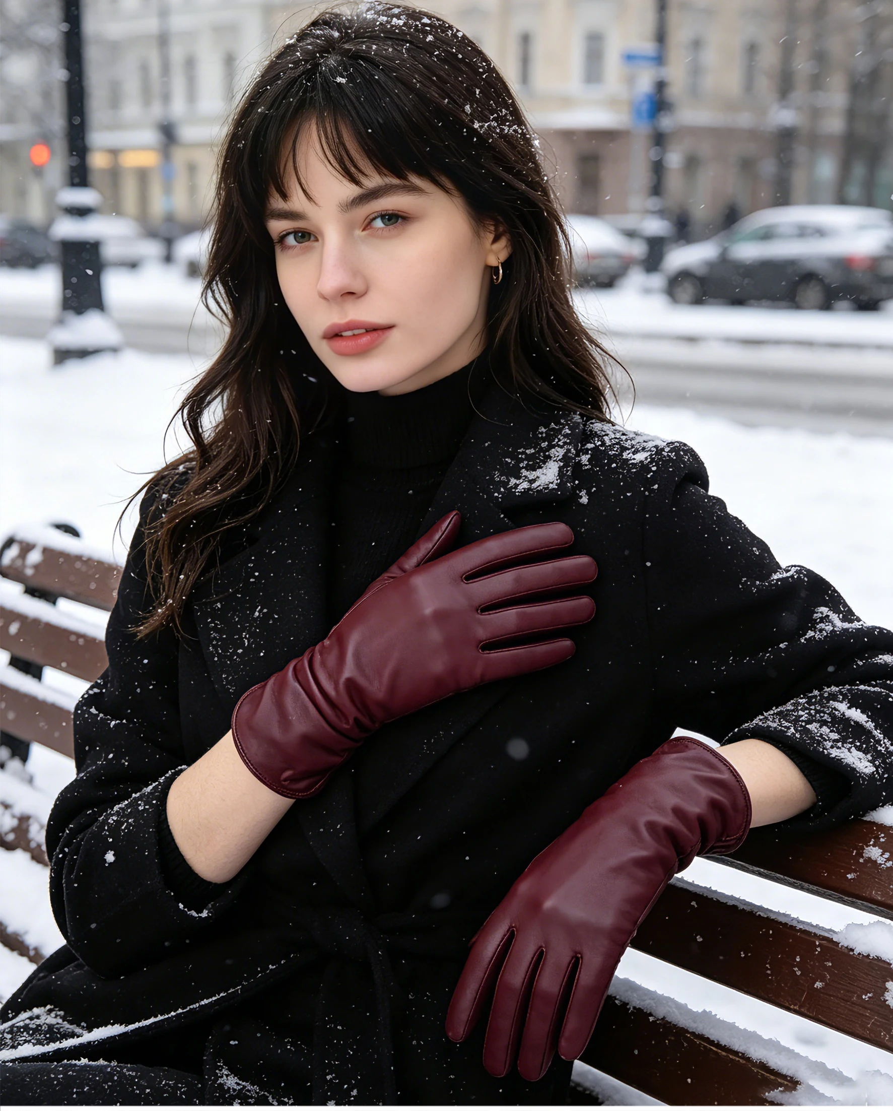 Simple Women's Gloves Winter Warm Plus Velvet Short Thin Touch Screen Gloves Driving Color Women's Leather Gloves High Quality