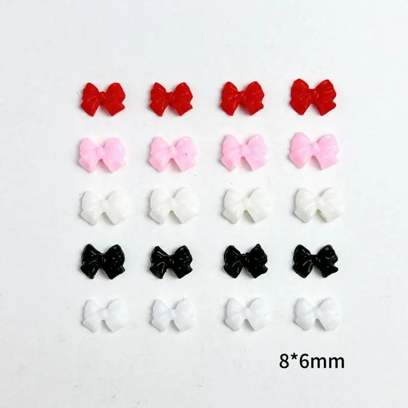 50 Stück Harz Mini minimalist ische Bögen Nagel Charms einfarbige Bow knots süße Art Nail Art Dekorationen für DIY Presse auf Nägeln