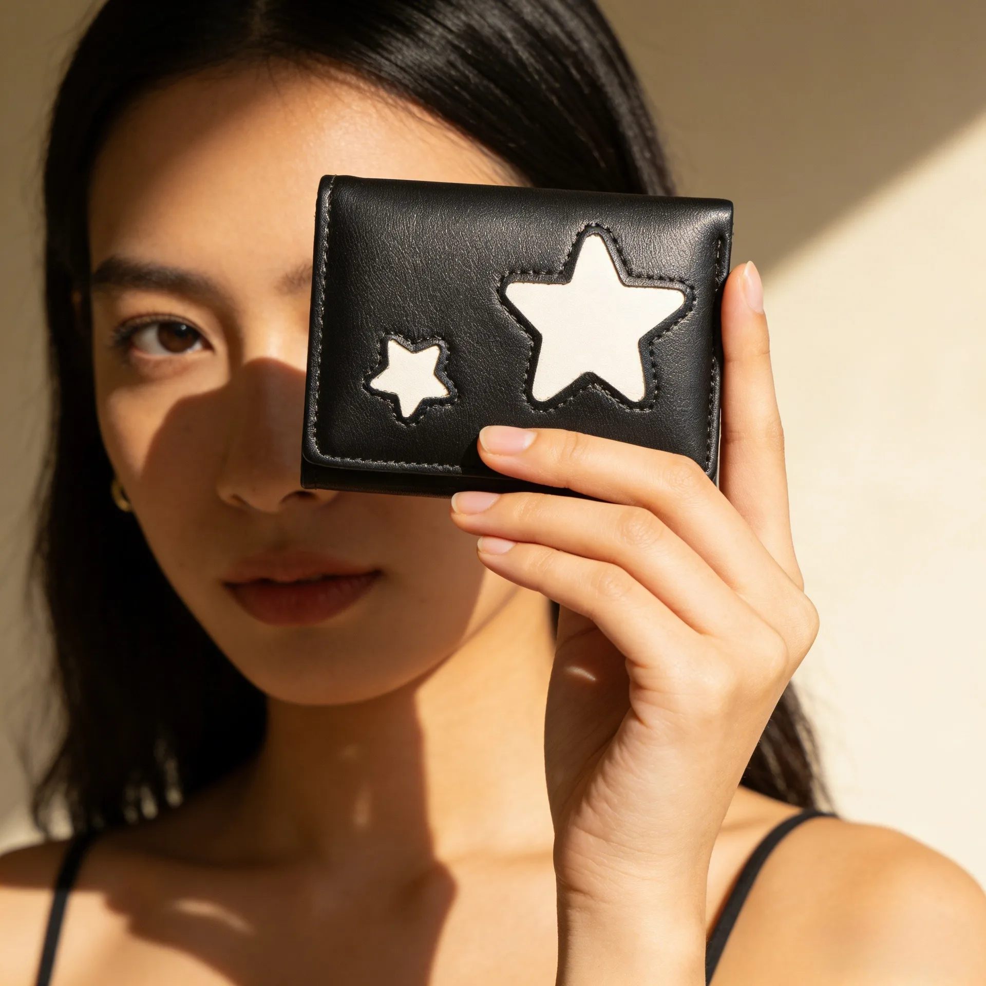 Women Cute Star Trifold Wallet Female Mini Card Holder Purse Ladies Photo ID Window Cash Pocket Short Clutch Coin Pouch Bag