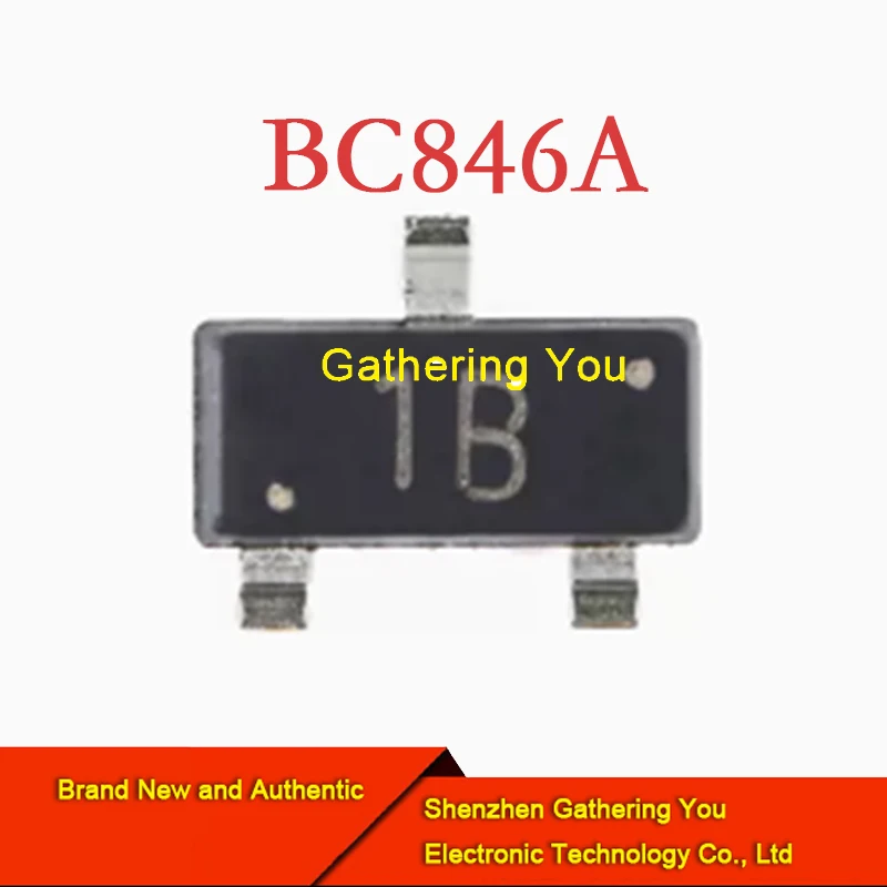 Transistor bipolar da junção, BC846A, SOT23, brandnew, autêntico