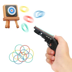 Creative continuous alloy rubber band gun, mini metal gun model boy gun toy (equipped with 30 rubber bands)