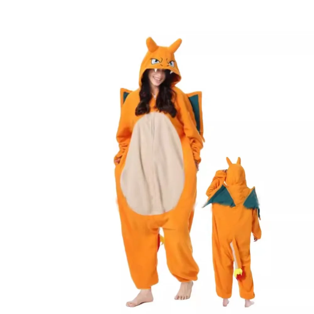 

Pokémon Charizard Costume Pajamas Jumpsuit Boys Girls Festive Outfit Winter Pajamas Party Jumpsuit Dragon Cosplay Kigurumis