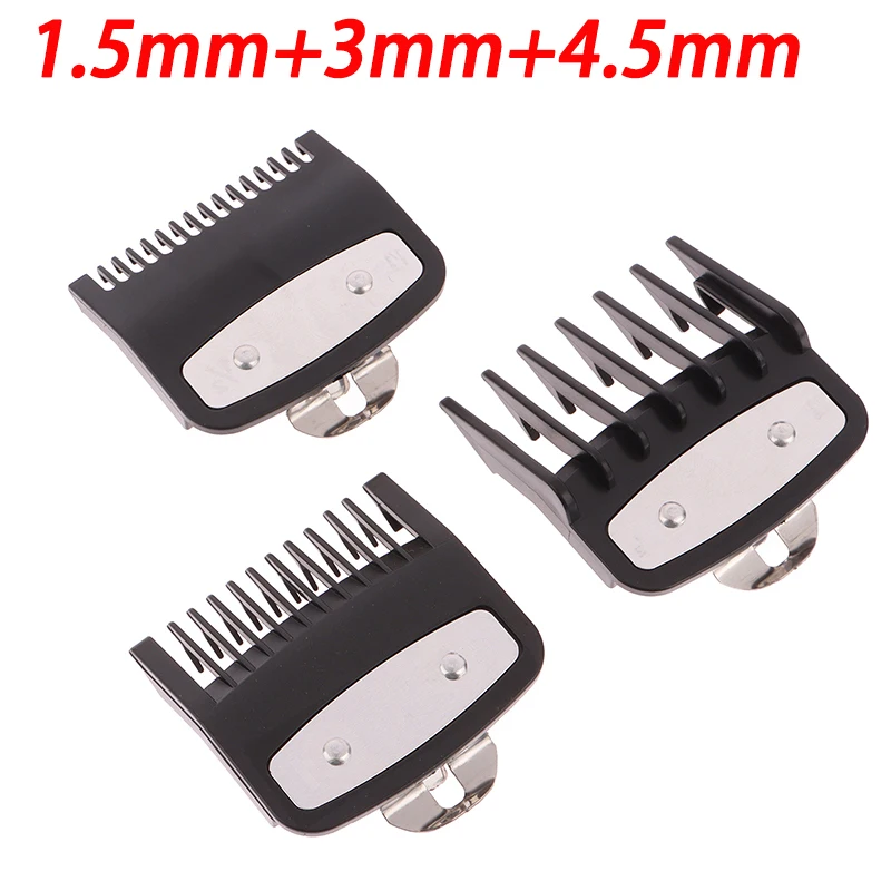3Pcs 1.5mm 3mm 4.5mm Hair Clipper Guards Guide Combs Trimmer Cutting Guides Styling Tools Attachment Compatible