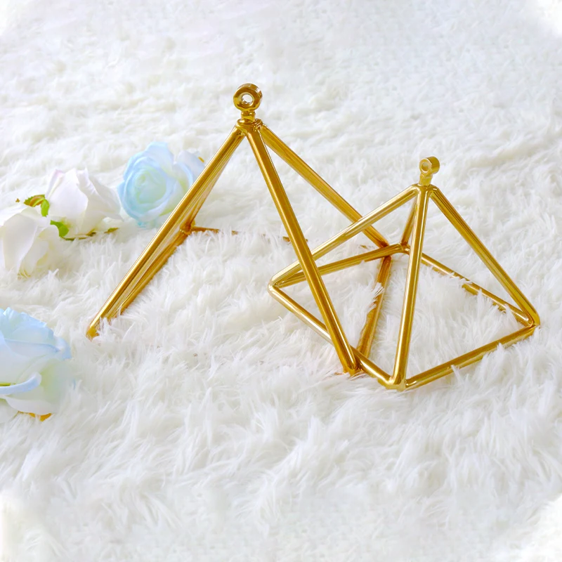 AMAZING SOUND 3Inch 4Inch Gold Plated Quartz Crystal Pyramid Chakra Instrument  for Sound Healing