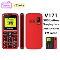 UNIWA V171 Brand New GSM 2G Dual SIM Cards MT6261D 1.77inches Feature Cellphone Mp3 LED Flashlight Student Unlocked Mobile Phone