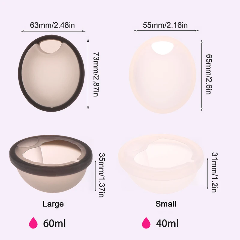 Disco menstrual de silicone reutilizável para mulheres, design plano, extra fino, pull tab, esterilização, 1pc