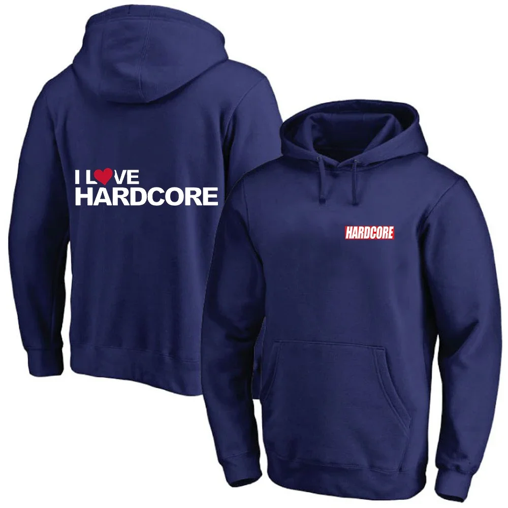 

Hardcore 2024 Men's New Solid Color Hoodies Streetwear Sweatshirts Hooded Long Sleeves Fashionable Coats Pullover Tops