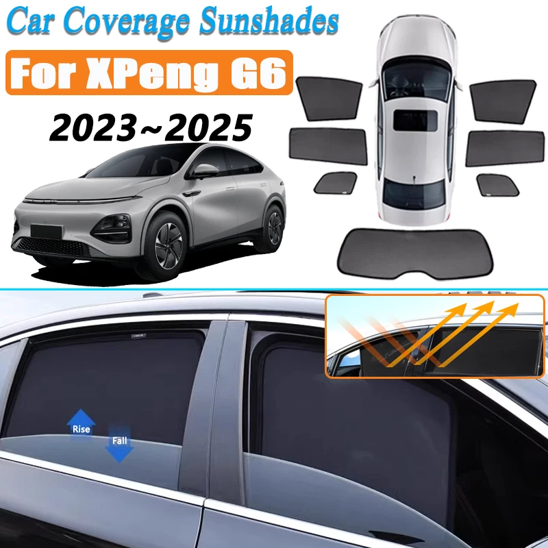 

Car Mesh Coverage Sunshade For XPeng G6 Accessories 2023 2024 2025 Sunscreen Window Covers Magnetic Sun Protection Shade Visor