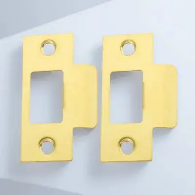 Heavy Duty Door Hole Cover Plate 2pcs Stainless Steel Deadbolt Strike Plate Reinforcement Kit for Front Garage Door Protection