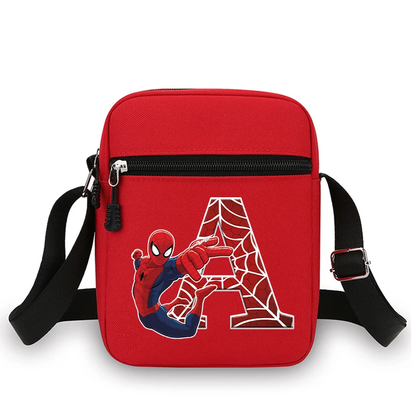 جديد سبايدرمان حقيبة كتف الكرتون رسالة A-Z مطبوعة حقيبة يد موضة حقيبة كروسبودي الأطفال حمل الحقائب هدايا عيد ميلاد الاطفال