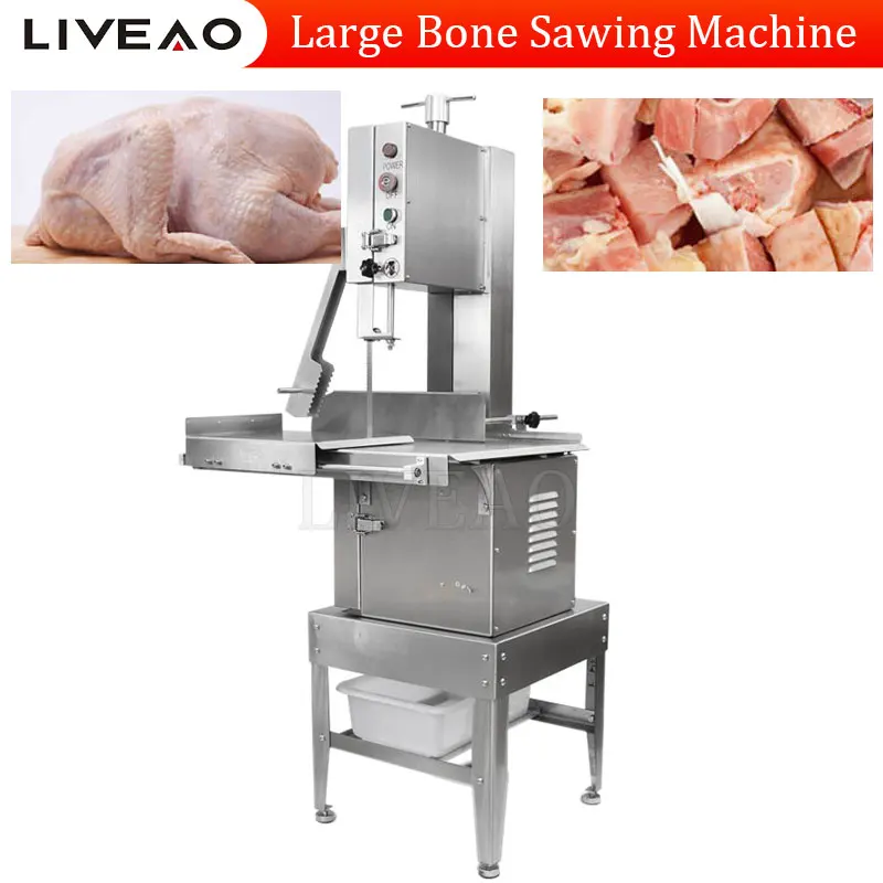 Electric Meat Bone Saw Machine 220v Small Desktop Stainless Steel Cutting Maker Kitchen Chopper Food-Grade Spare Rib Cutting