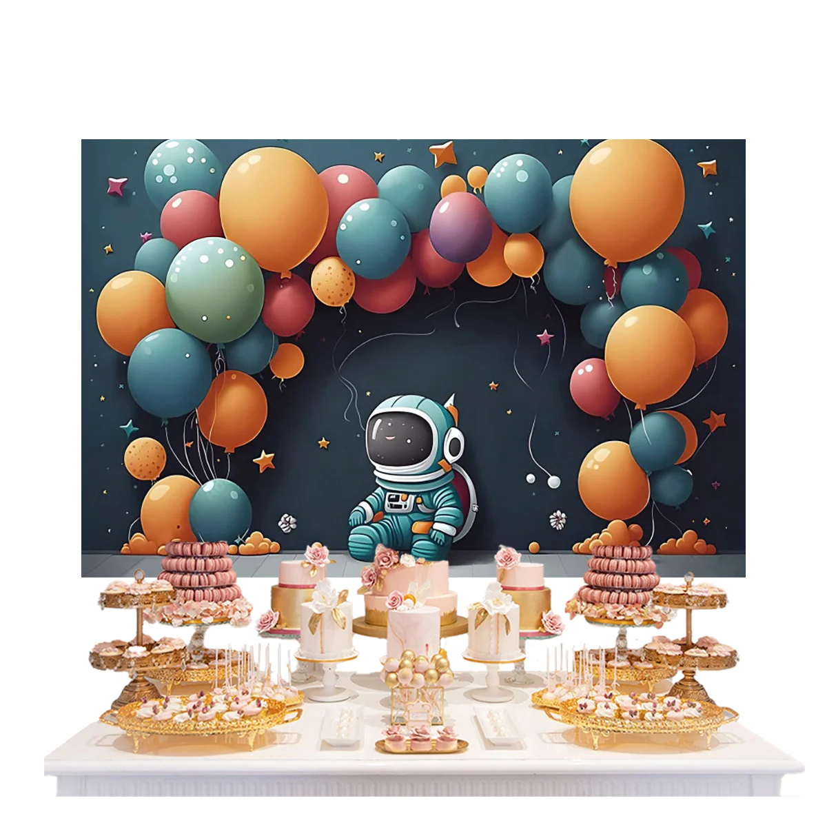 Outer Space Astronaut Planet Theme Background Outer Space Planet Birthday Party Photography Background Decoration  Studio props