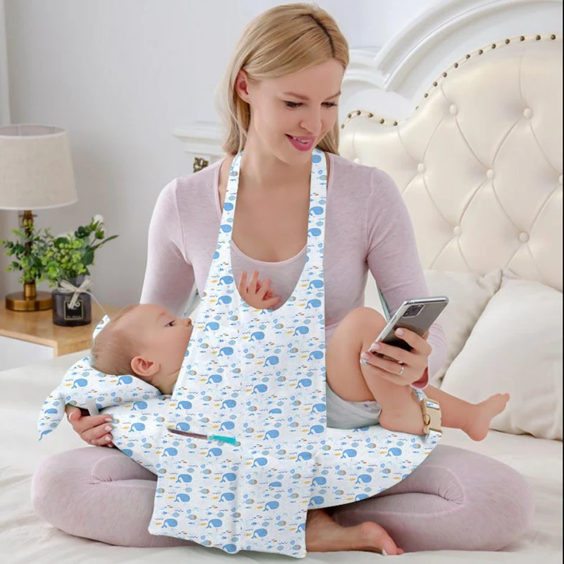 Baumwolle Abnehmbare Waschbar Neugeborenen Stillen Kissen Multifunktionale Mutter Baby Pflege Kissen Strap Stillen Kissen