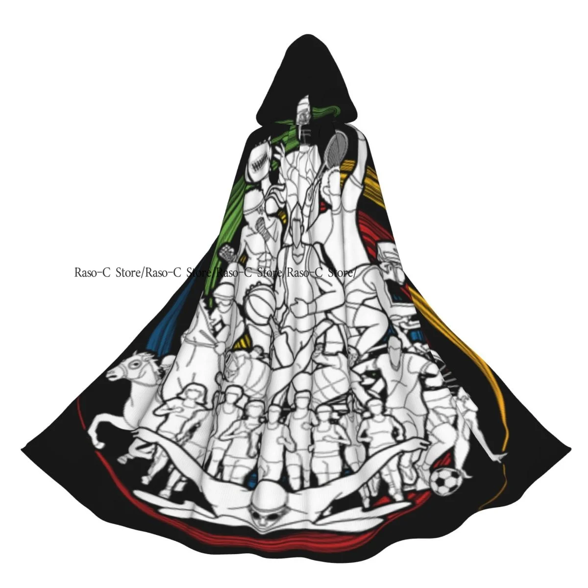 Unisex Witch Party Reversible Con Capucha Adulto Vampiros Capa Jugadores Deportivos Mix Action