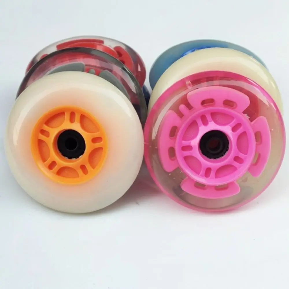 For BKUBA Inline Skate Wheels Replacement Flashing LED Light Skating Wheels Silent Wear Resistant PU Roller Blades Accessories