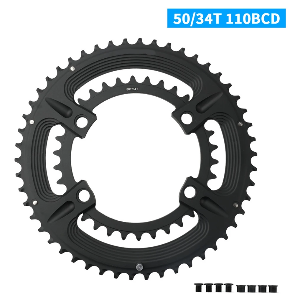 

Double Chainring for Road Bikes in Aluminum Alloy Compatibility with FC R7000 R8000 FCR9100 Sizes Include 50 and 34T
