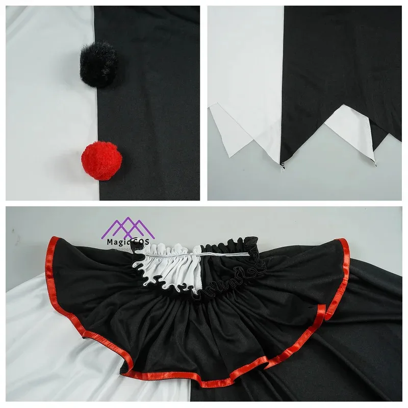 Disfraz de payaso Cosplay 2024, fiesta de terror de Halloween, listo para fotos, mascarada Unisex, capa de Joker, bata de circo de Carnaval, recién llegado g58