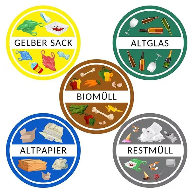 Autocollant pour poubelle de recyclage, pour une classification facile des déchets, imperméable, adapté aux communautés, aux écoles, aux familles, aux bureaux