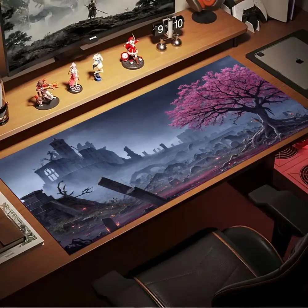 

Scenery Japan large mouse pad desk pad rubber anti-slip edge locking office mat pc accessories gaming mats Computer Desks pad