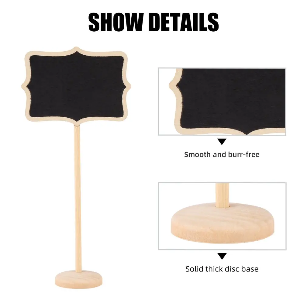 10Pcs Blackboard Wooden Chalkboard Mini Wood Message Notice Board Table Wedding Party Decor Write Information