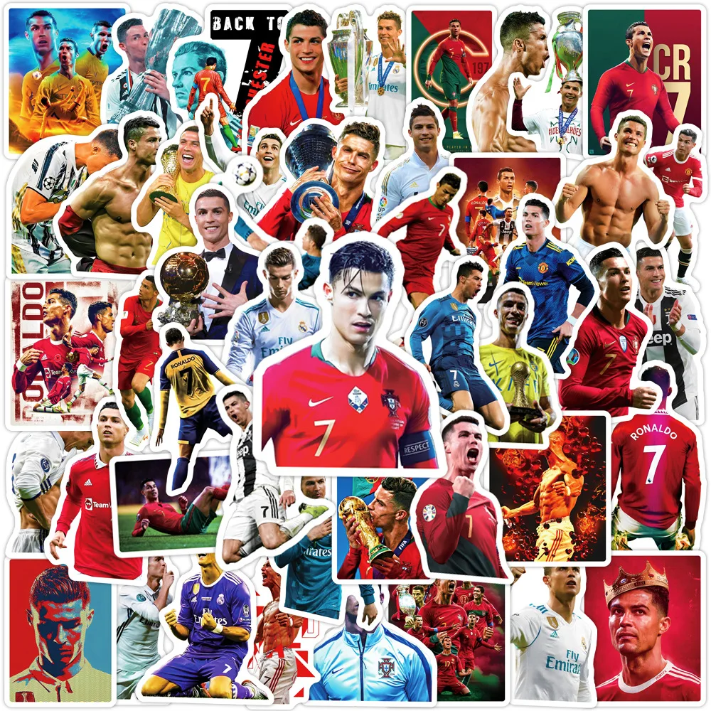 50pcs Football Star Cristiano Ronaldo CR7 Series Graffiti Stickers Suitable For Helmet Desktop Wall Decoration DIY Stickers